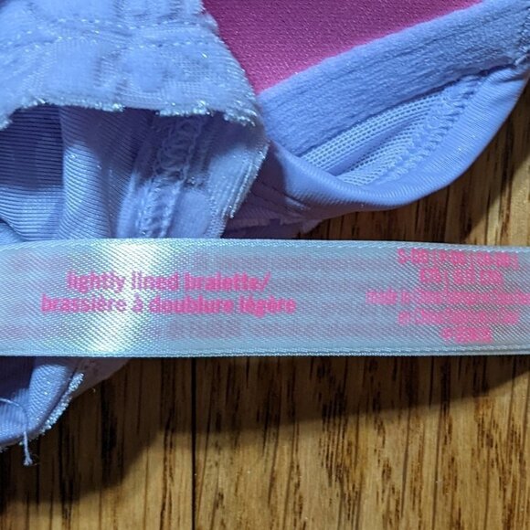 🧡 PINK Victoria's Secret Lightly Lined Bralette Lavender Velour - Picture 4 of 4